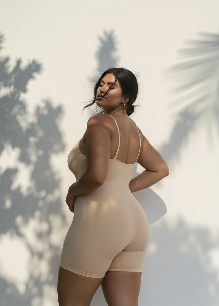 Sculpting bodysuit with shorts - Nude