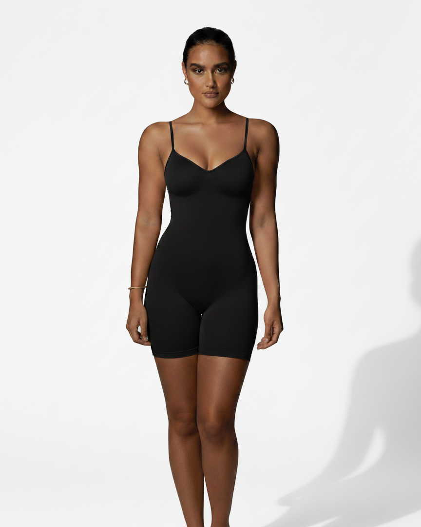 Sculpting bodysuit with shorts - Black