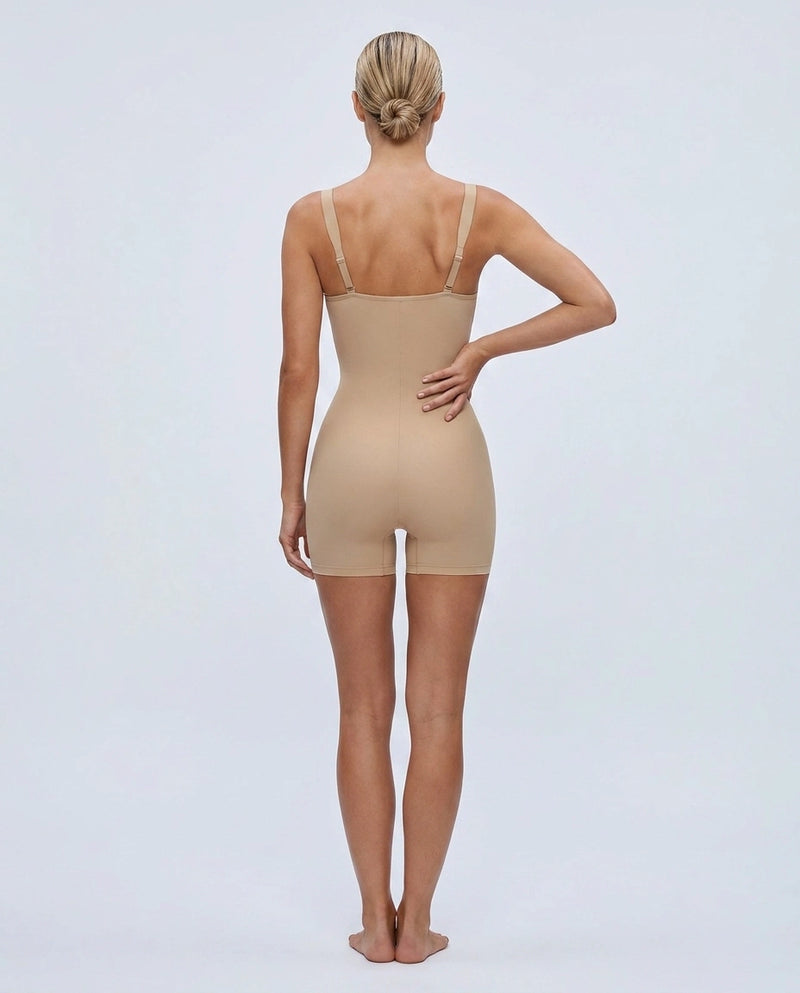 Sculpting bodysuit with shorts - Nude